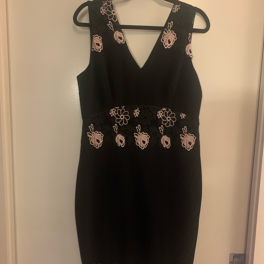RW&Co. Elegant Black Floral Dress
